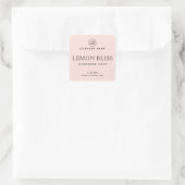 Blush roze elegante vierkante productlabels vierkante sticker (Tas)