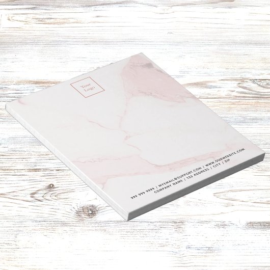 Blush roze, elegante zakelijke logo notitieblok