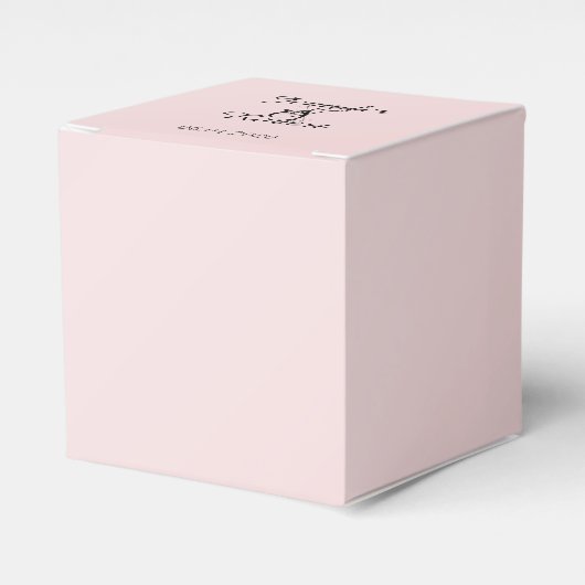Blush Roze Elegantie Bruiloft Favor Box Bedankdoosjes (Voorkant Zijde)