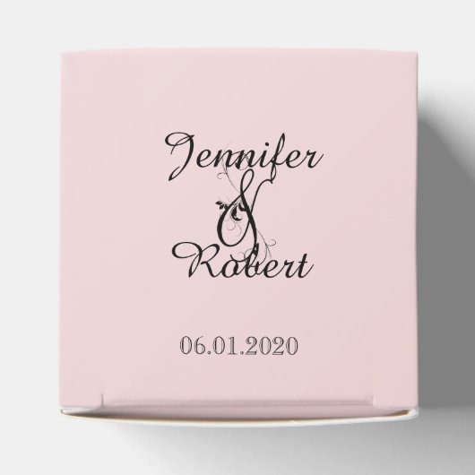 Blush Roze Elegantie Bruiloft Favor Box Bedankdoosjes (Bovenkant)