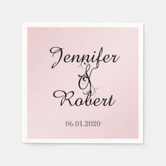 Blush roze elegantie bruiloft servet (Voorkant)