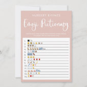 Blush roze Emoji pictionary baby shower game  Kaart (Voorkant)