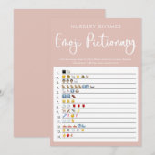 Blush roze Emoji pictionary baby shower game  Kaart (Voorkant / Achterkant)