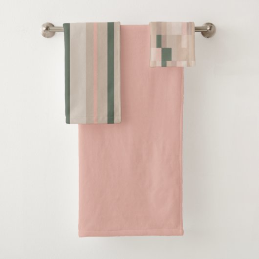 Blush Roze en Beige Bad Handdoek (Insitu)