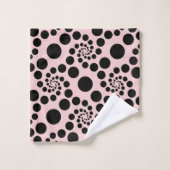 Blush roze en Black Feminine Polka Dot Bad Handdoek (Wasdoekje)