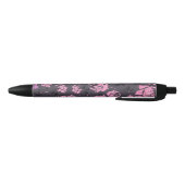 Blush roze en Black Floral Print Rustige Rozen Zwarte Inkt Pen (Bodem)