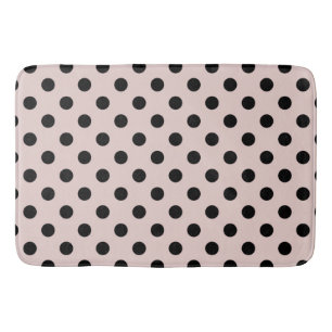 Blush roze en Black Polka Dots Dot Badmat