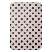 Blush roze en Black Polka Dots Dot Badmat (Voorkant Verticaal)