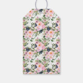 Blush Roze en Blauwe bloemen Cadeaulabel (Achterkant)