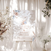 Blush Roze en Blauwe Waterverf Bloemenbruiloft Acryl Bord