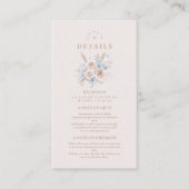 Blush Roze en Blauwe Waterverf Bloemenbruiloft Informatiekaartje (Voorkant)