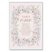 Blush Roze en Blauwe Waterverf Bloemenbruiloft Kaart (Voorkant)