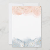 Blush Roze en Blauwe Waterverf Gender Reveal Kaart (Achterkant)