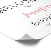 Blush roze en Blue Floral Welcome Poster (Hoek)