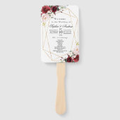 Blush roze en Bourgogne Roos bruiloft Handwaaier (Voorkant)