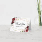 Blush roze en Bourgogne Roos Weddenschap Hartelijk Bedankkaart (Voorkant)