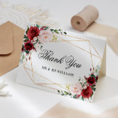 Blush roze en Bourgogne Roos Weddenschap Hartelijk Bedankkaart
