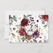 Blush roze en Bourgogne Roos Weddenschap RSVP-kaar RSVP Kaartje (Achterkant)