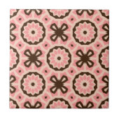 Blush roze en Brown Boho Chic Geometric Pattern Tegeltje (Voorkant)
