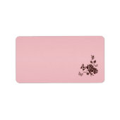 Blush Roze en Bruin Bloemen Adreslabel Blank Etiket (Voorkant)