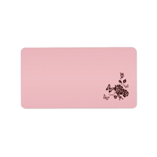 Blush Roze en Bruin Bloemen Adreslabel Blank Etiket (Voorkant)