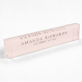 Blush roze en bruin trendy naambordje
