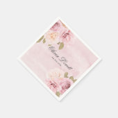 Blush Roze en Cream Rozen Chic Vrijgezellenfeest Servet (Hoek)