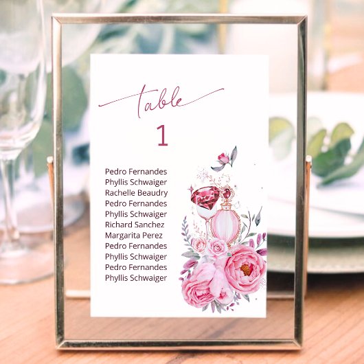 Blush Roze en Diamanten Bruiloftsfeest Kaart