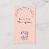 Blush Roze en Donker Roos Roze Minimalist Visitekaartje (Voorkant)