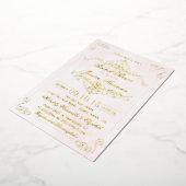 Blush roze en draden Vrijgezellenfeest Echte Folie Uitnodiging (Gedraaid)