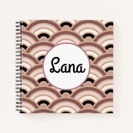 Blush Roze en Dusk Paarse Art Deco  Notitieboek