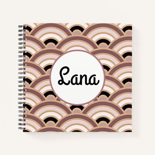 Blush Roze en Dusk Paarse Art Deco  Notitieboek (Voorkant)