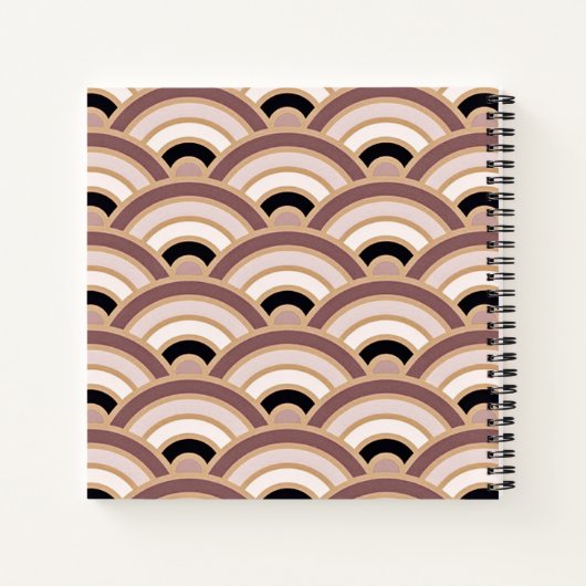 Blush Roze en Dusk Paarse Art Deco  Notitieboek (Achterkant)