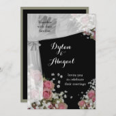 Blush Roze en Dusty Sage Green Wedding Invitation Kaart (Voorkant / Achterkant)