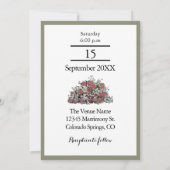 Blush Roze en Dusty Sage Green Wedding Invitation Kaart (Achterkant)