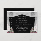 Blush Roze en Dusty Sage Wedding RSVP Uitnodiging (Voorkant / Achterkant)