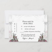 Blush Roze en Dusty Sage Wedding RSVP Uitnodiging (Voorkant)