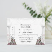 Blush Roze en Dusty Sage Wedding RSVP Uitnodiging (Staand voorkant)