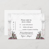 Blush Roze en Dusty Sage Wedding RSVP Uitnodiging (Voorkant / Achterkant)