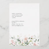 Blush roze en eucalyptus Floral Gradual Party Folie Uitnodiging (Achterkant)