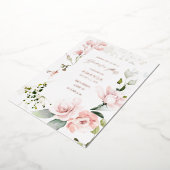 Blush roze en eucalyptus Floral Gradual Party Folie Uitnodiging (Gedraaid)