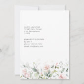 Blush roze en eucalyptus Floral Gradual Party Kaart (Achterkant)