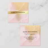 Blush roze en Faux Gold look Vierkante Visitekaartje (Voorkant / Achterkant)