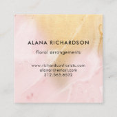 Blush roze en Faux Gold look Vierkante Visitekaartje (Achterkant)