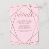 Blush roze en Faux Roos Gold | Details gastsysteem Informatiekaartje (Voorkant)