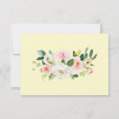 Blush roze en gele Waterverf Floral RSVP Kaartje (Achterkant)