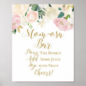 Blush Roze en Gold Baby shower Sign Poster (Voorkant)