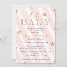 Blush roze en Gold Baby Shower-uitvindingen Kaart