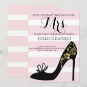 Blush Roze en Gold Bachelorette Party Kaart (Voorkant / Achterkant)