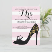 Blush Roze en Gold Bachelorette Party Kaart (Staand voorkant)